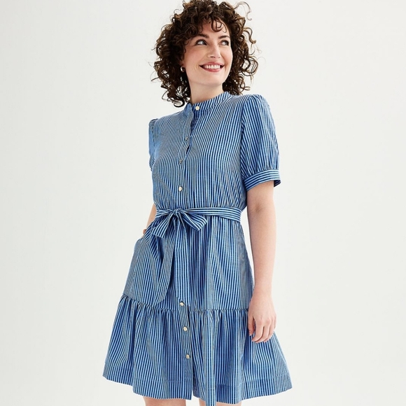 Draper James Blue Striped Dress - Size Small NWT - Picture 2 of 6